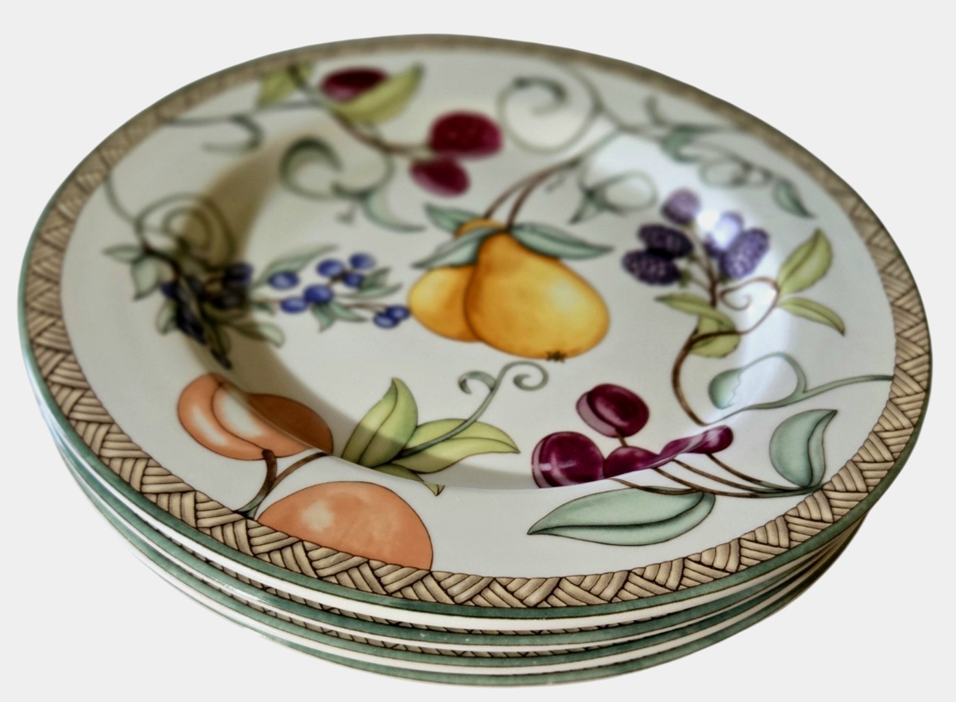 Dansk Umbrian Fruits 9″ Salad Plates Made In Portugal (Set Of 4)