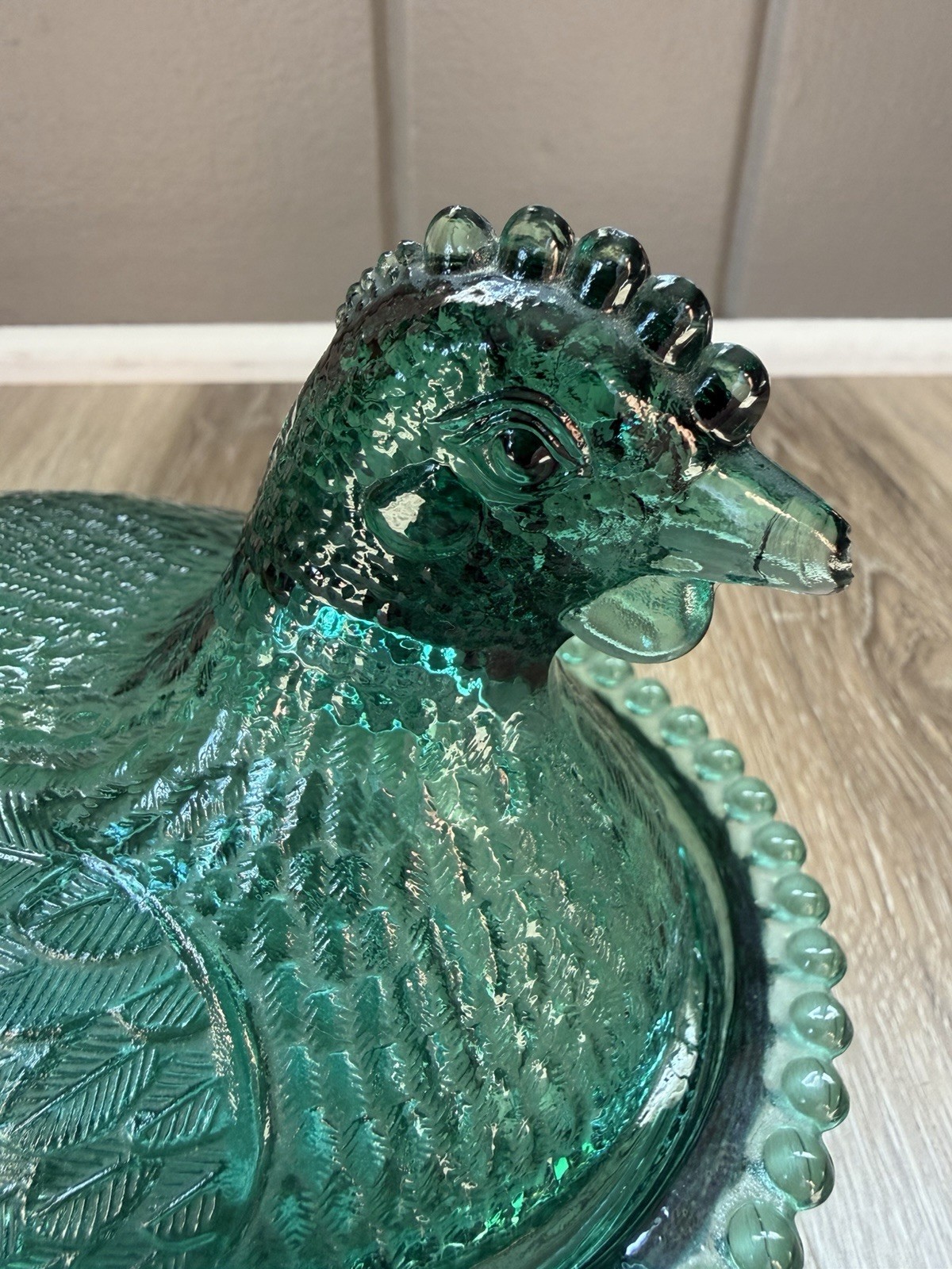 HTF RARE Vintage Indiana Glass Evergreen Hen On Nest Great Condition READ