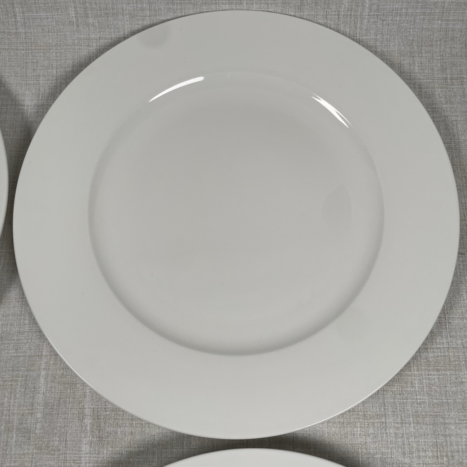 Godinger Elegant Dining Bone China White 11” Dinner Plates Set Of 4