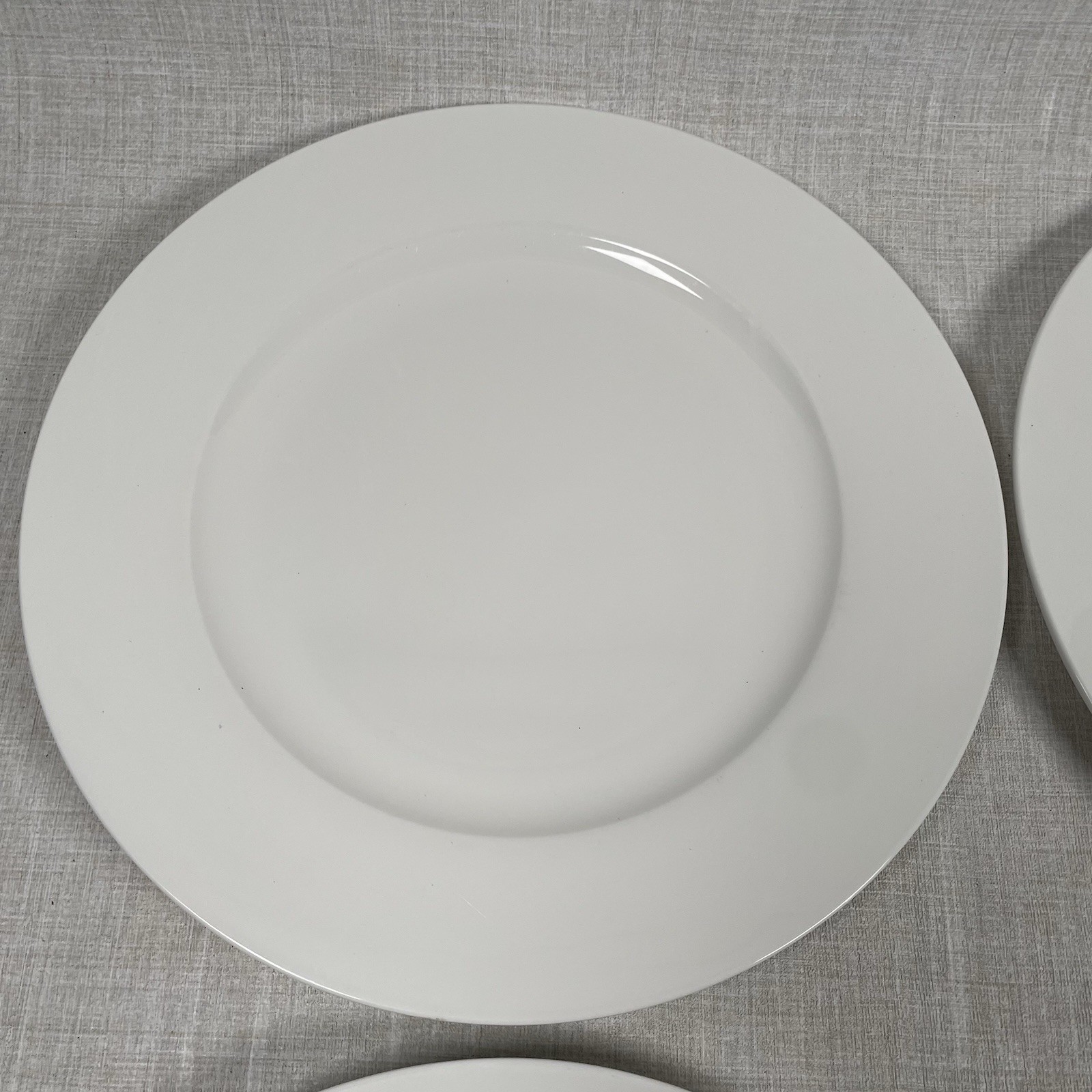 Godinger Elegant Dining Bone China White 11” Dinner Plates Set Of 4
