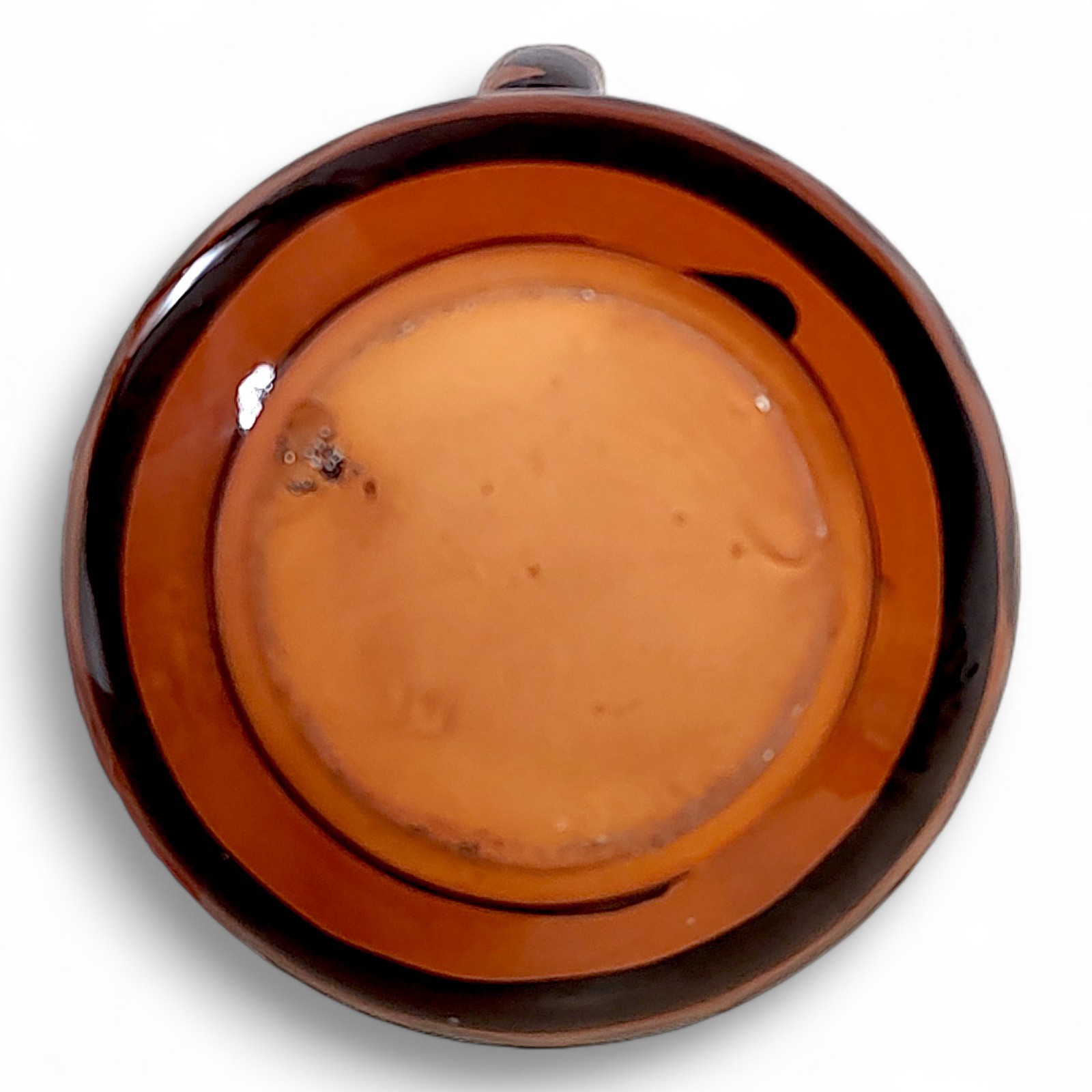 Hand Thrown Terracotta Glazed Pottery Pitcher Orange/Black Hand Painted 6″
