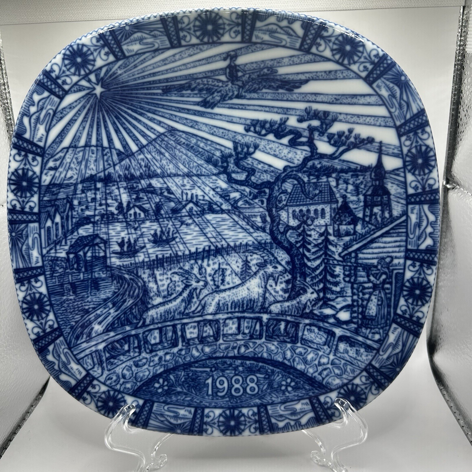 Gunnar Nylund Rörstrand Sweden Vintage Wall Plates Set Of 5 90’ 89’ 88’ 87’ 84’