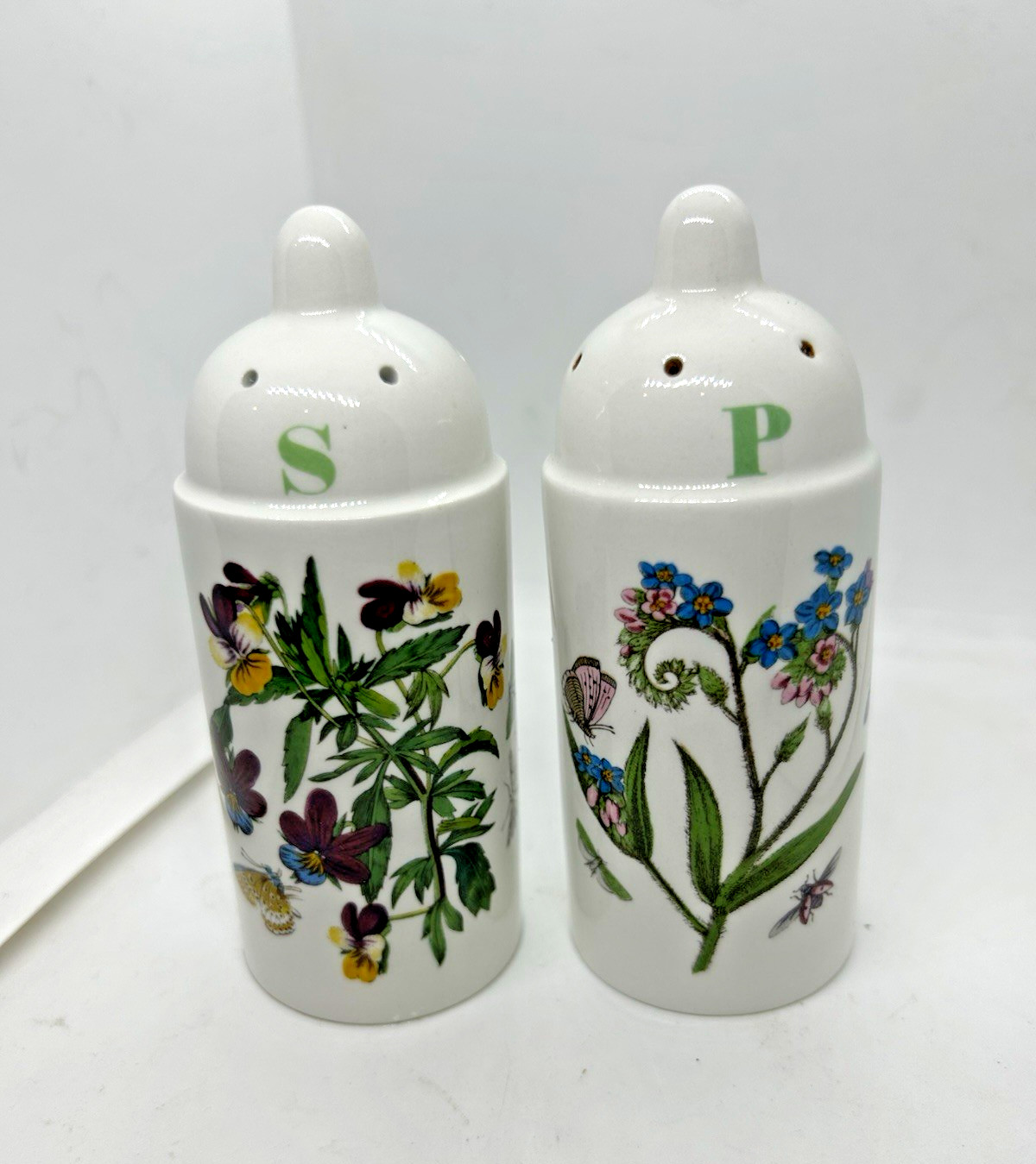 Vintage Portmeirion Botanic Garden Porcelain Salt and Pepper Shakers England
