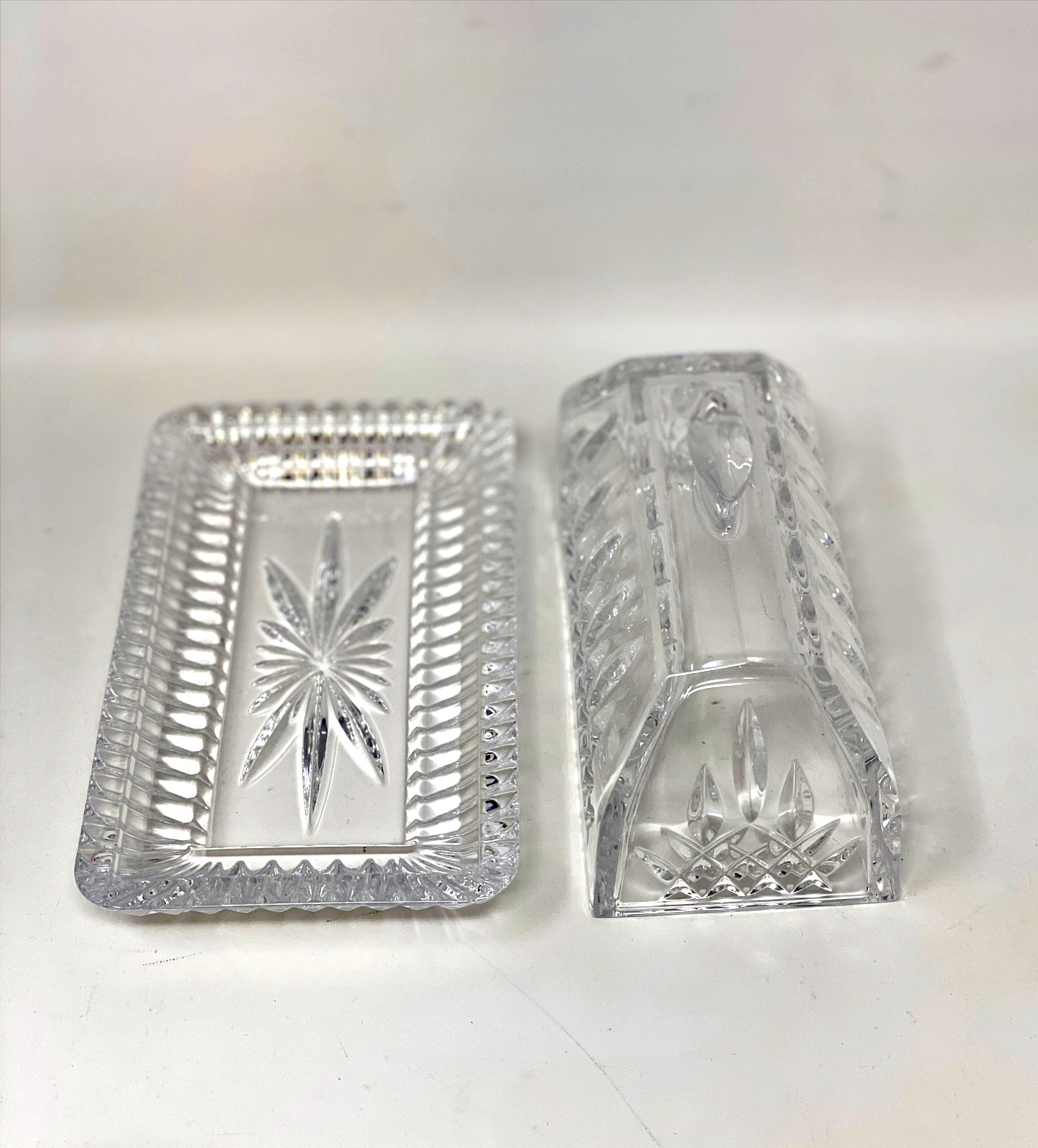 Waterford Crystal Lismore Covered Butter Dish Finest Clarity Pristine Condition