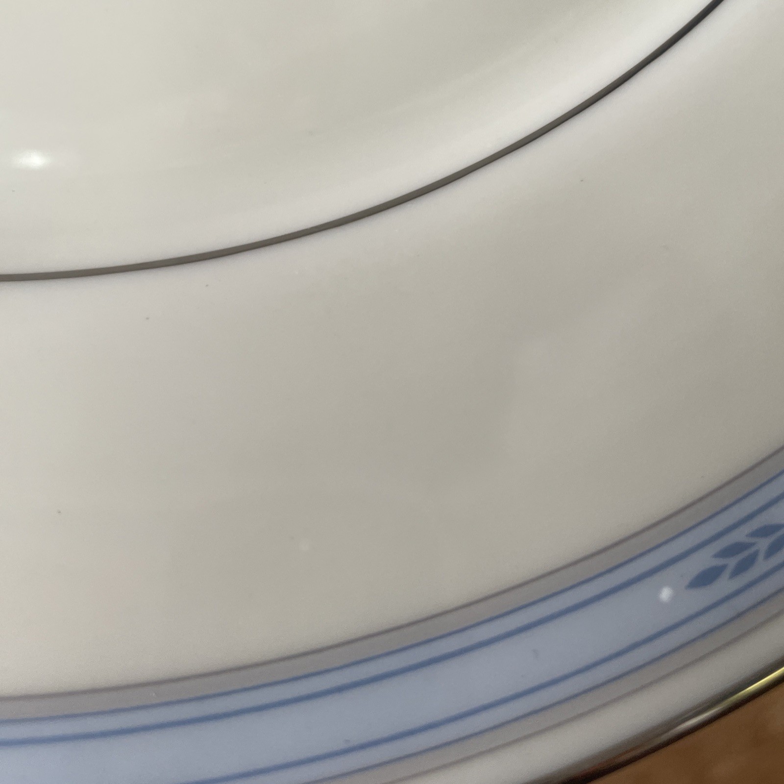 LENOX Courtland Dinner Plate Set Of Four Blue Gray Band Platinum Trim 10.75″ USA
