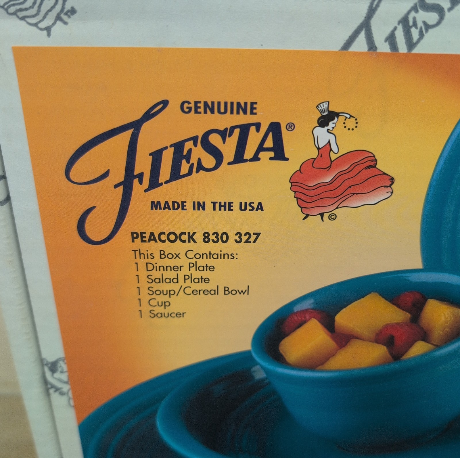 Fiesta by Homer Laughlin, Made In USA, 5 Pieces, In Retired Peacock Blue