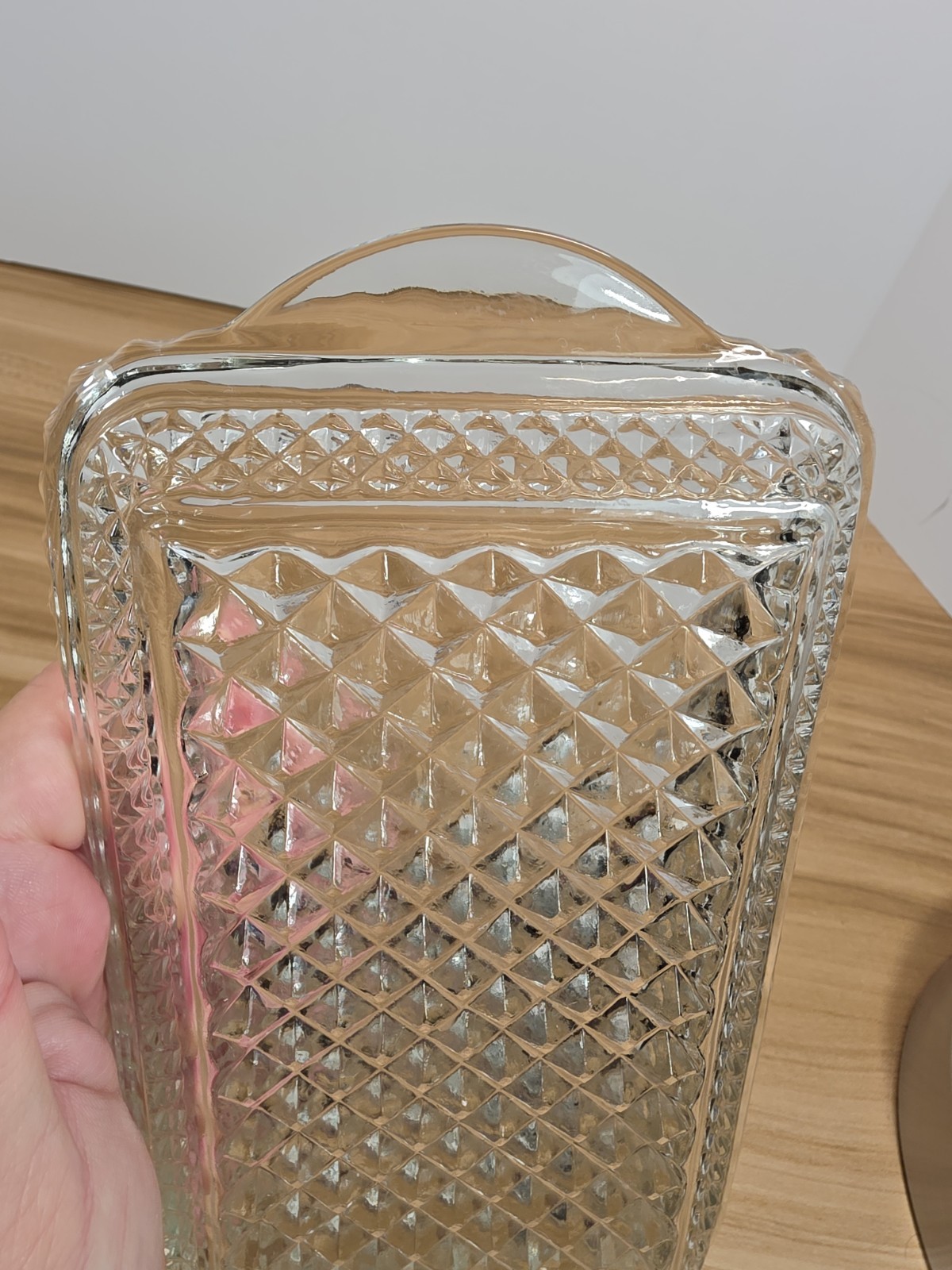 Anchor Hocking Wexford Rectangular Relish Tray 9.75″ x 5″ Diamond Pattern