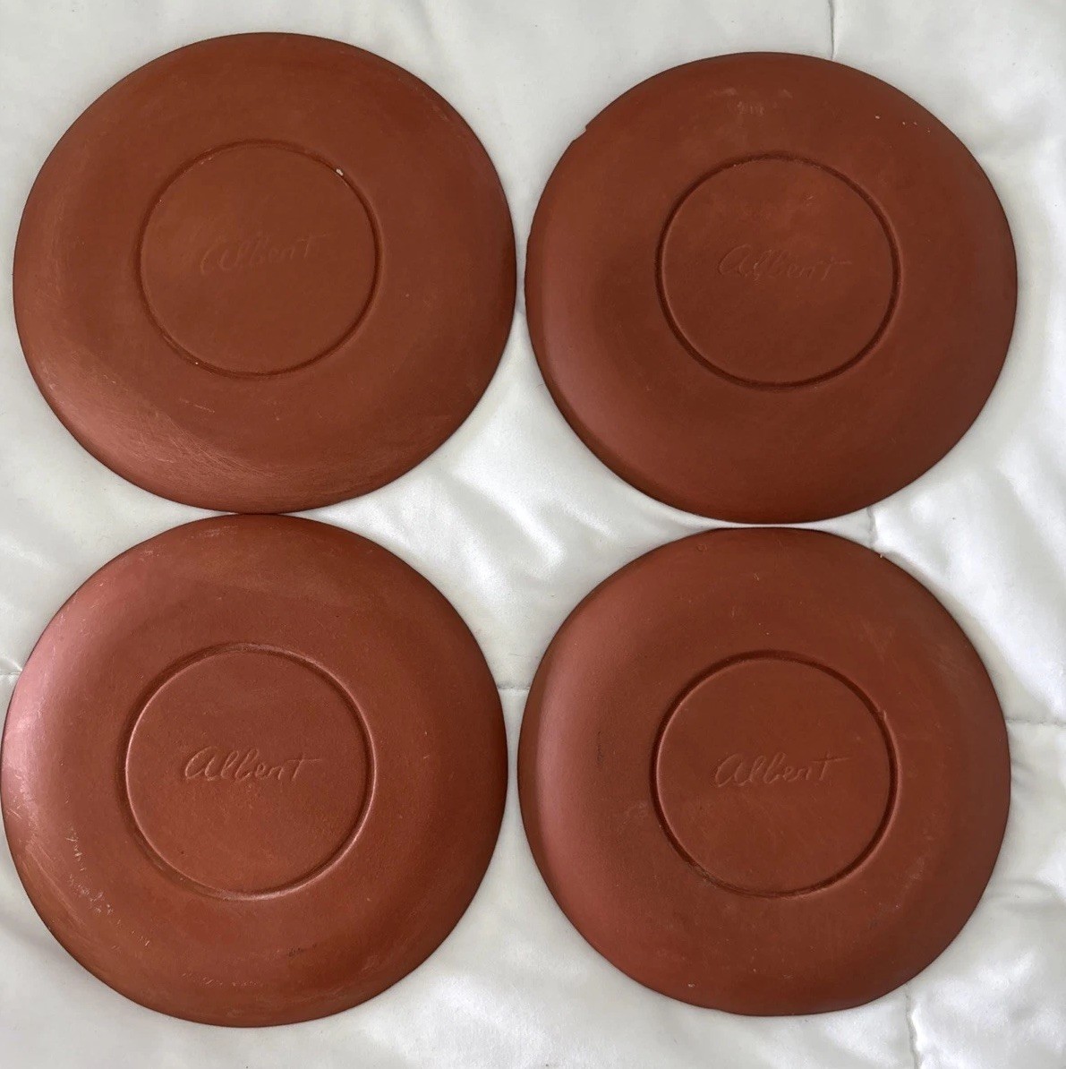 Beatrice Albert for Albert Of Georgia Southern Harvest Pottery Set Of 4 Saucers