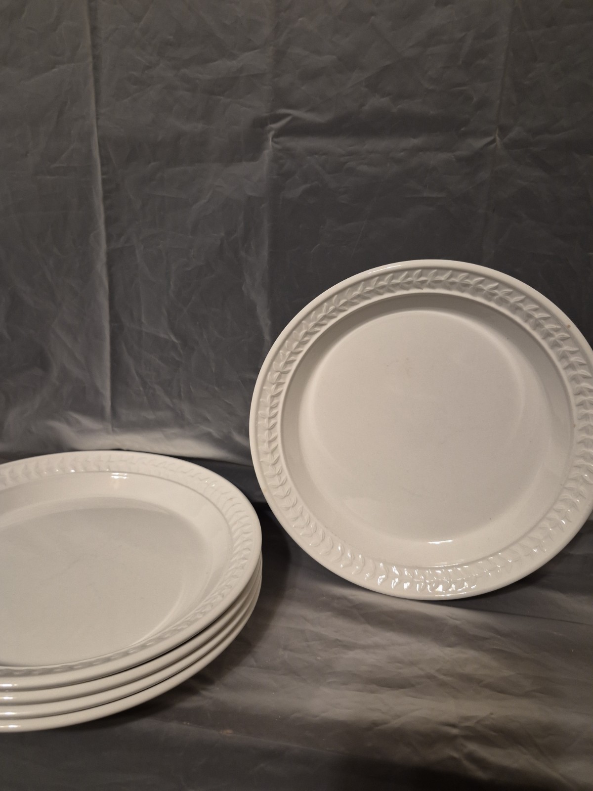 Portmeirion Options Salad Plates Set Of 5 Made In Britain White Preowned Flaws