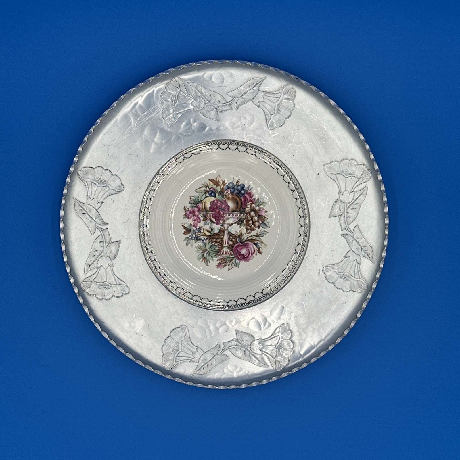 Vintage Farberware Triumph Limoges Imperial Victorian Serving Tray22K White Gold