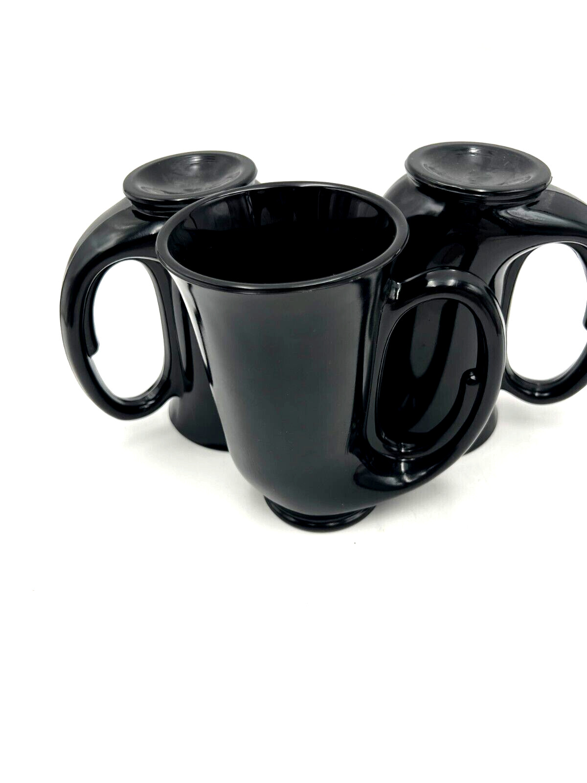Indiana Glass Tiara Black Hunter’s 12 oz Horn Mugs – Set of 3