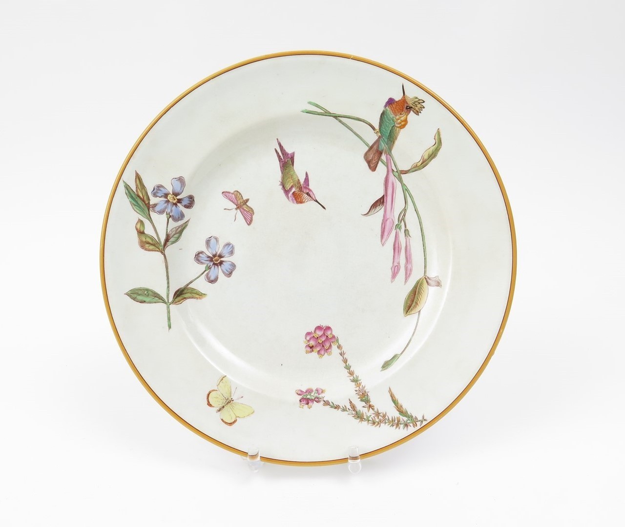 Vintage Wedgwood Creamware Hummingbird & Flora Dinner Plate 10.25″ Flower