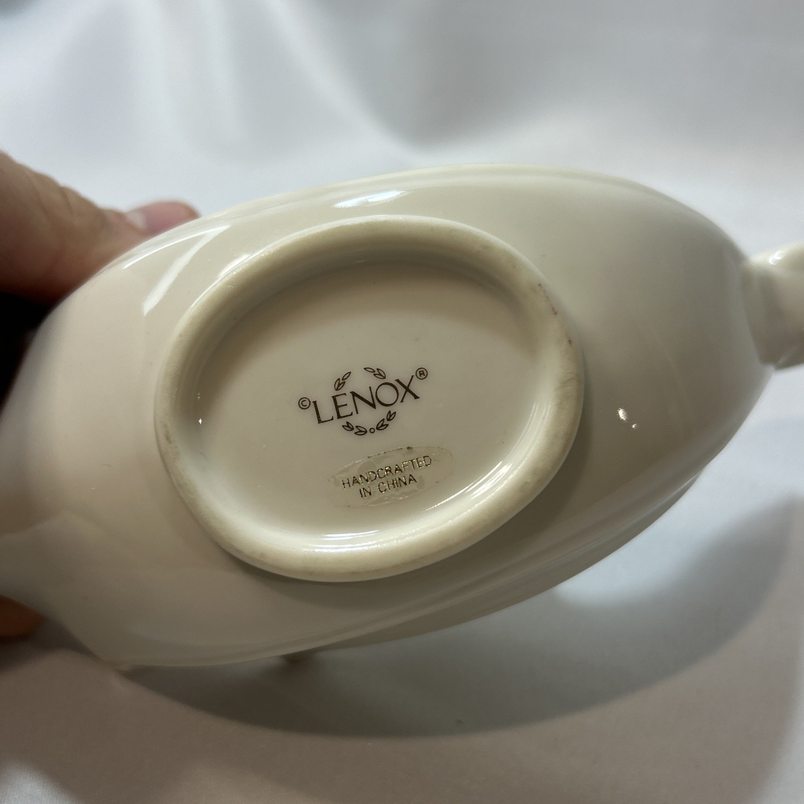 Lenox Mini Cornucopia Porcelain Dish Cream Glossy Gold Trim MPN 1-101-5340