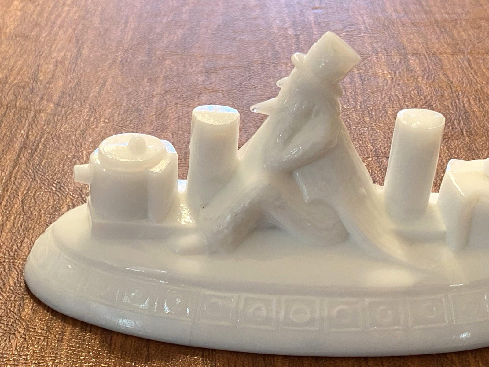 LID Only for a 1899 Uncle Sam on Battleship MILK GLASS COVERED DISH-Small chip