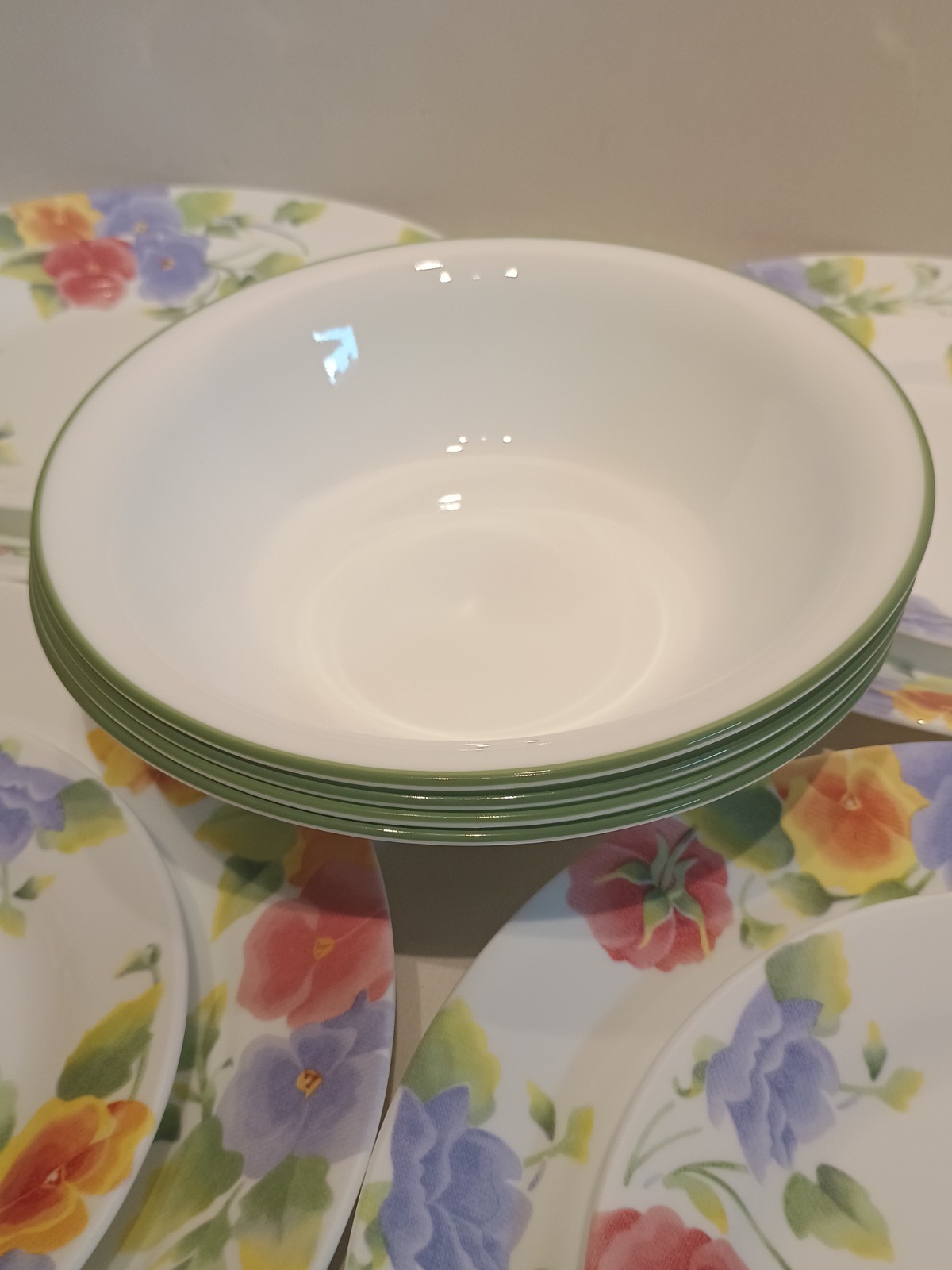 20 Pc Corelle Summer Blush Pansy Service For 4 Set Floral Retired