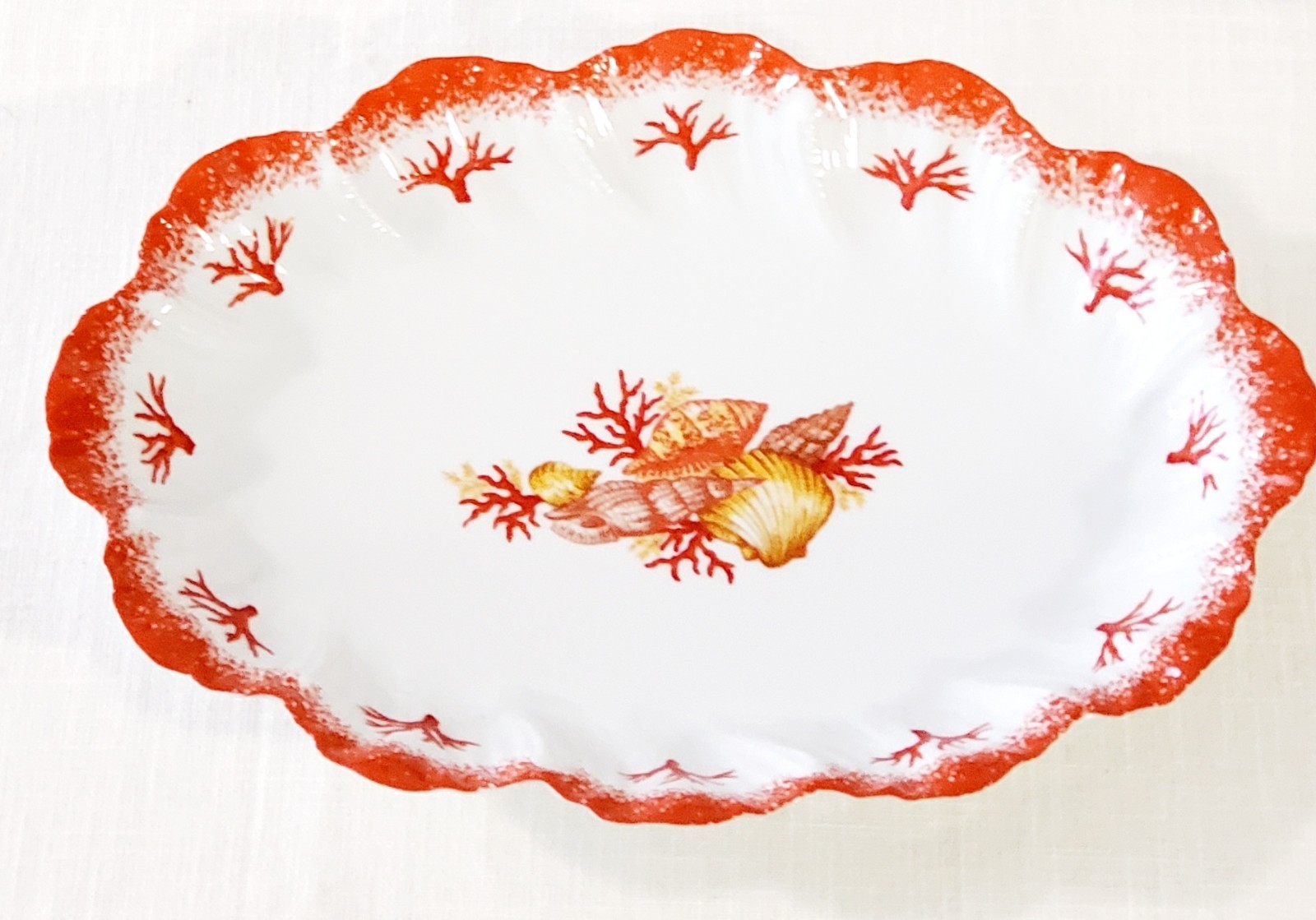 Anita Tiburzi Coral Reef Limoges France Serving Platter Perrier Collection 15.5”