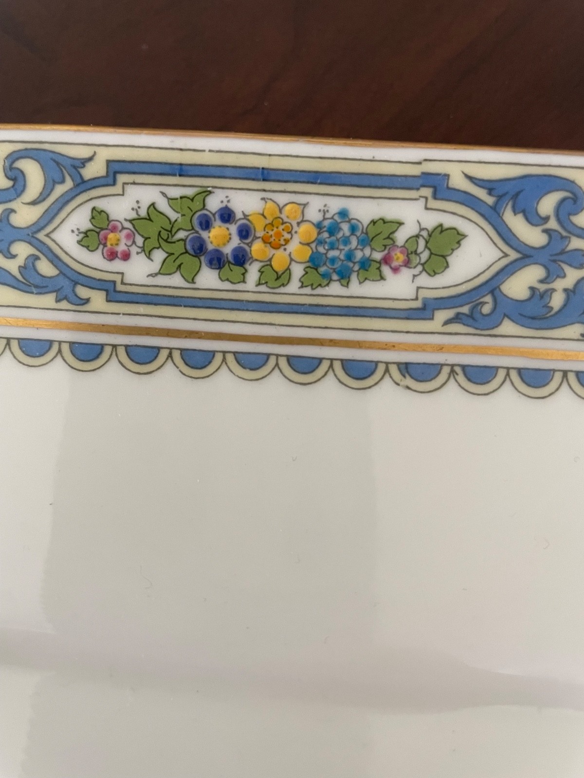 Lenox The Autumn *RARE* Square Handled Cake Plate Gold Handles 10 3/8 Older Mark