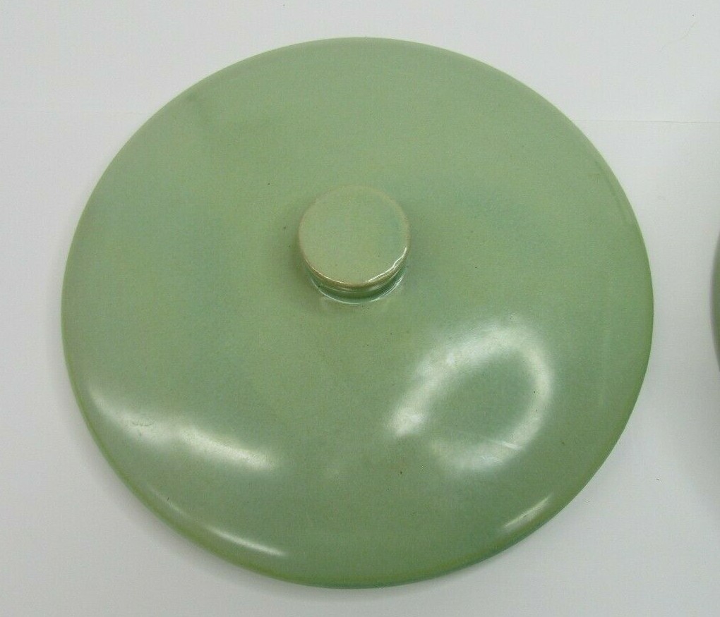 Large Green Vintage La Solana Pottery Stoneware Oven Ware Covered Casserole Pan