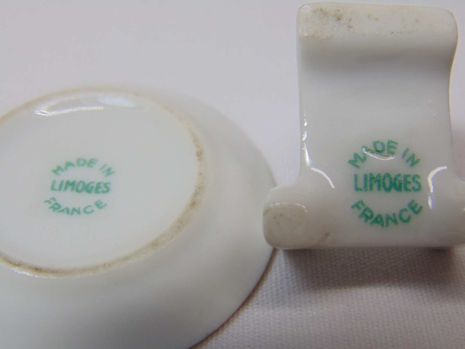 Vintage Old Limoges Gold Ring Mini Plate with Stand France Man & Woman