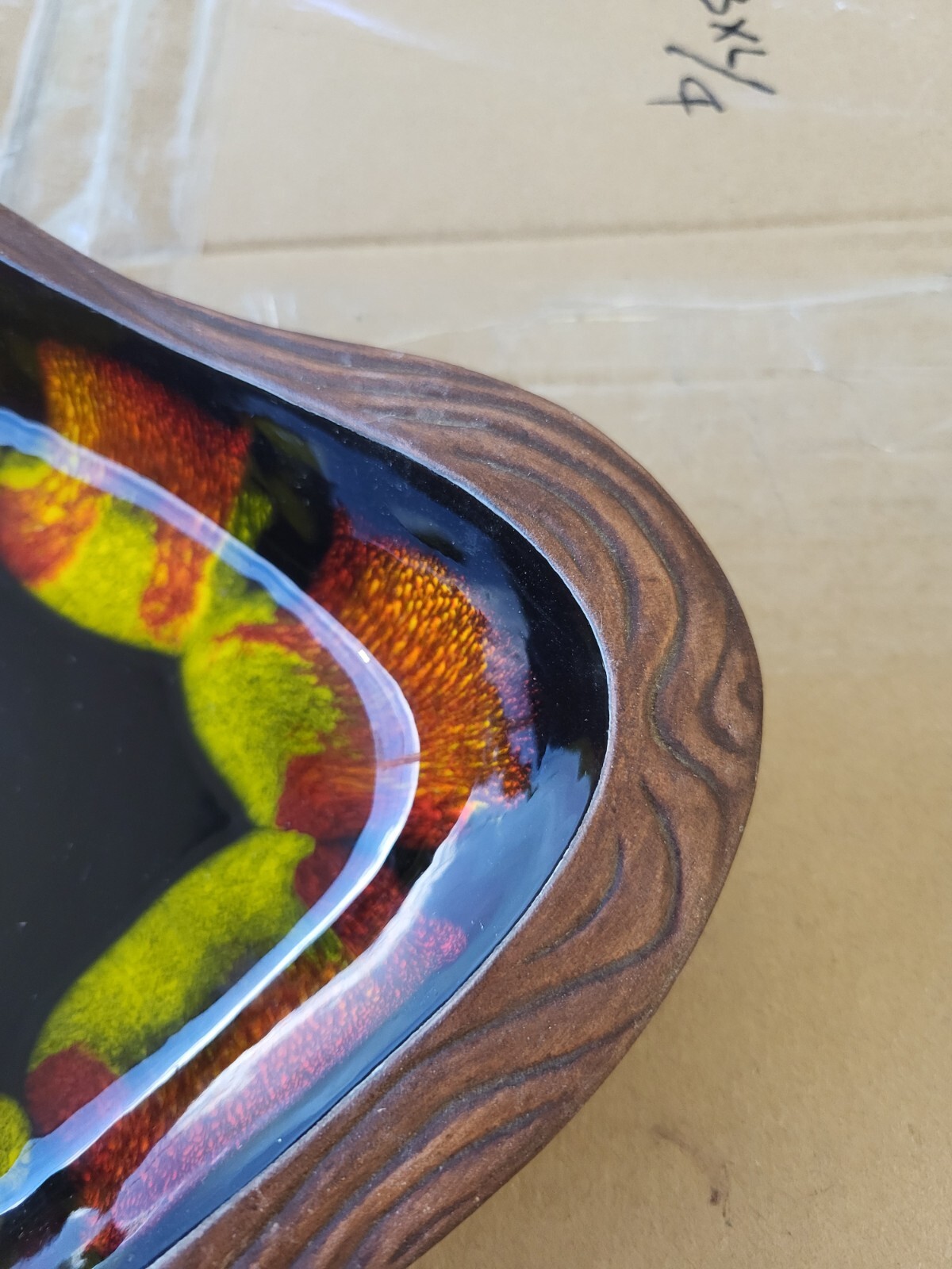 Sequoia Ware 663 USA Mid Century Drip Glaze Divided Condiment Tray