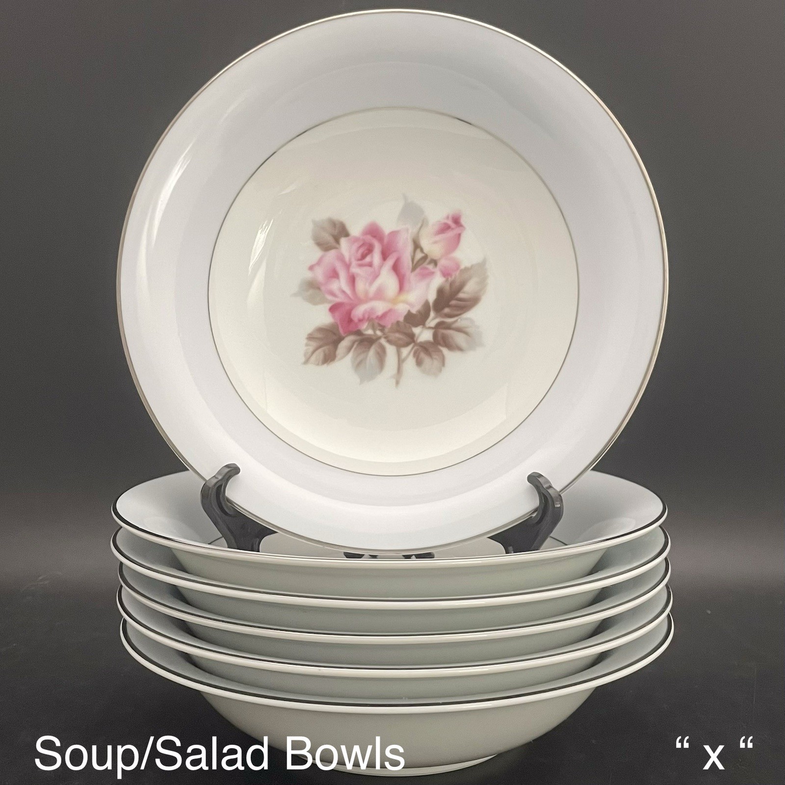 Noritake Nippon Toki Kaisha 1584 Rose Blue Platinum 46pc Dinnerware for 6 c1947