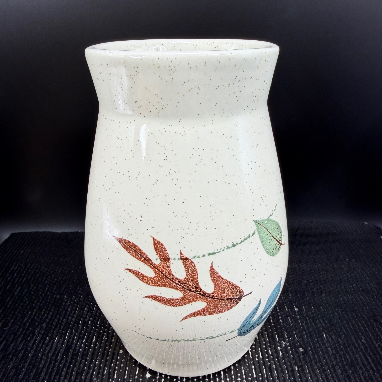Franciscan Autumn Mug Cup Vintage Speckled Earthenware Leaves MCM California 5in