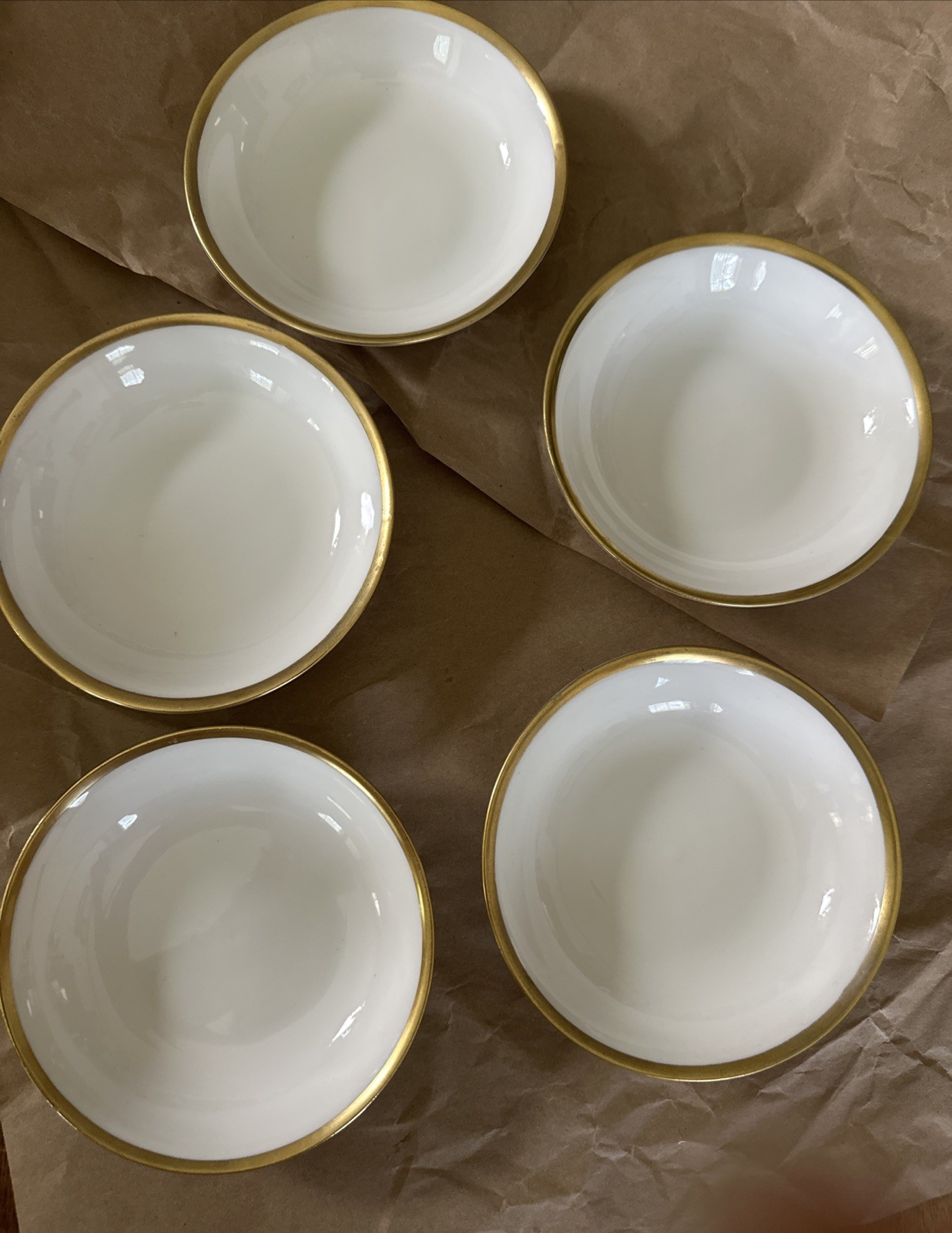 5 Magnificent Gold Encrusted Berries Bowls 5 1/4” Hutschenreuther Selb Bavaria