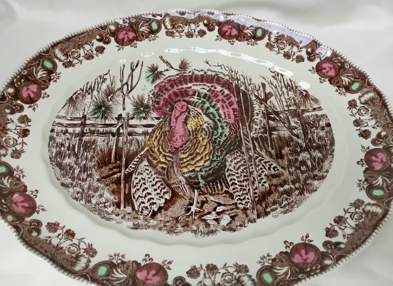 Johnson Brothers Bros HIS MAJESTY Large Turkey Platter Thanksgiving 15.5″ x 13″