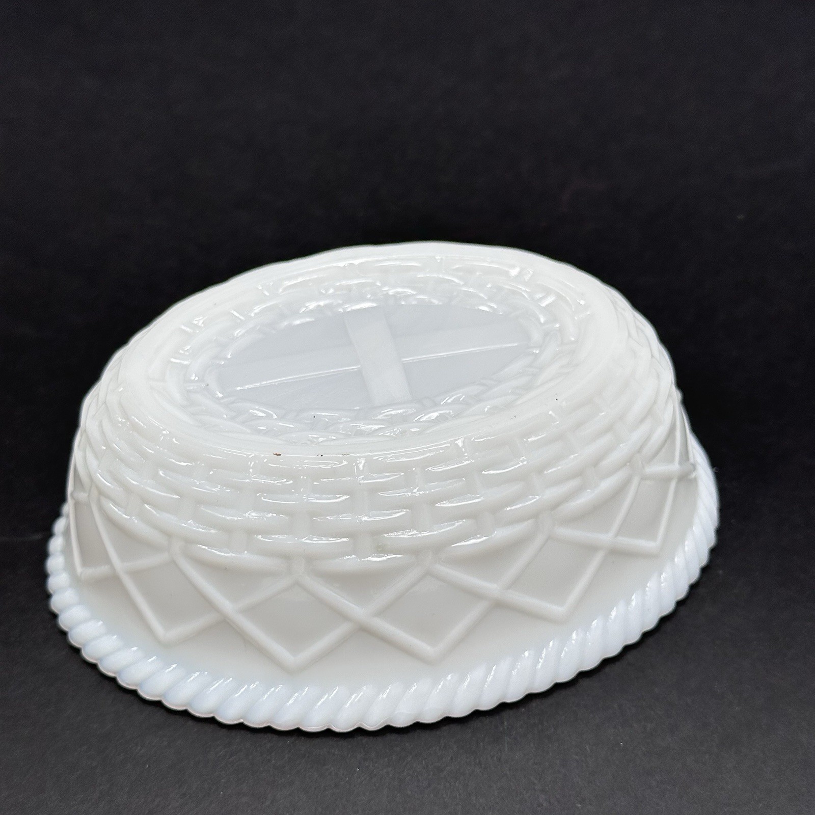 Westmoreland Hen on Nest Milk Glass Blue Slag Head 5.25″ x 4″ Vintage