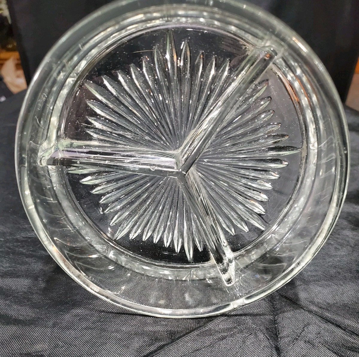 Vintage Divided Dish Triple Section Candy Nuts Server Dish To Keep Rings In It