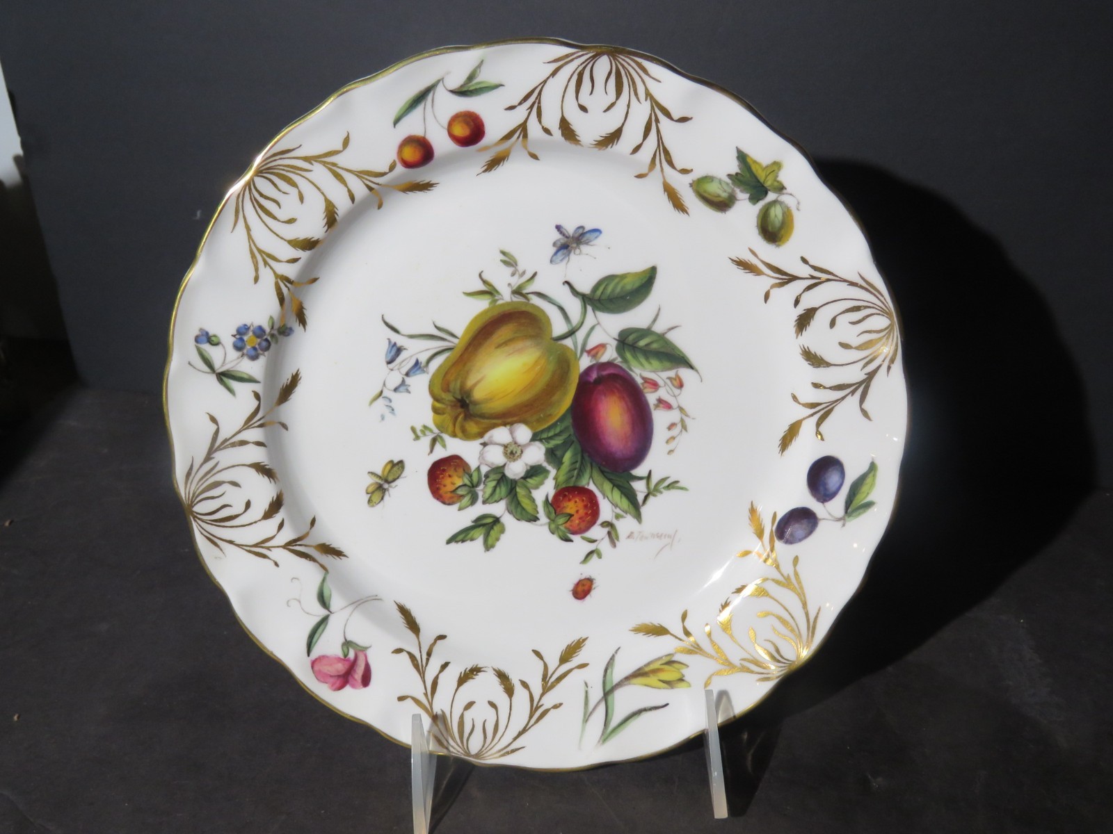 8 Royal Worcester 9″ Bone China Botanical Style Plates Signed E. Townsend