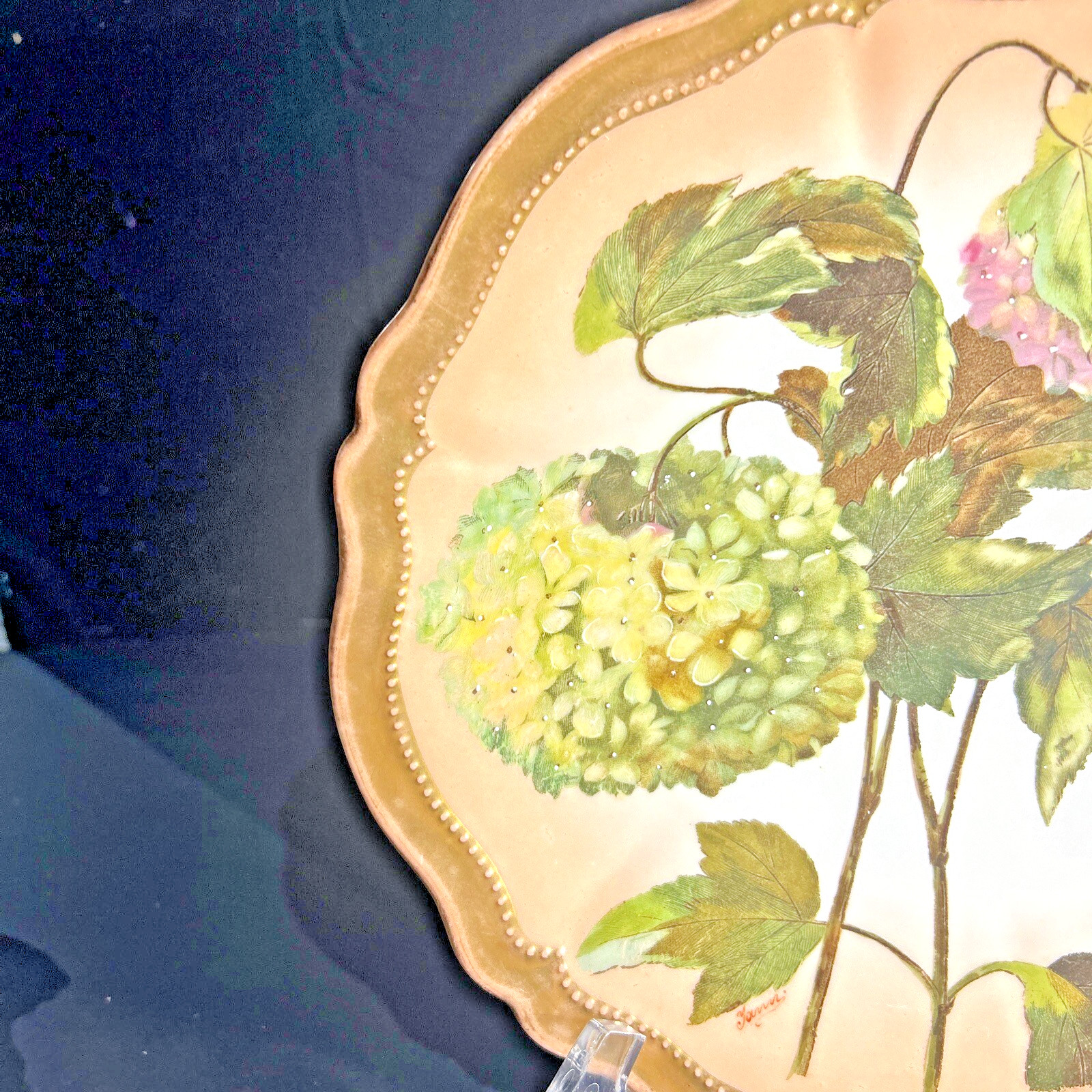 Antique O & EG Austria (circa 1899-1918) 9.5” Floral Plate Nice Condition Signed