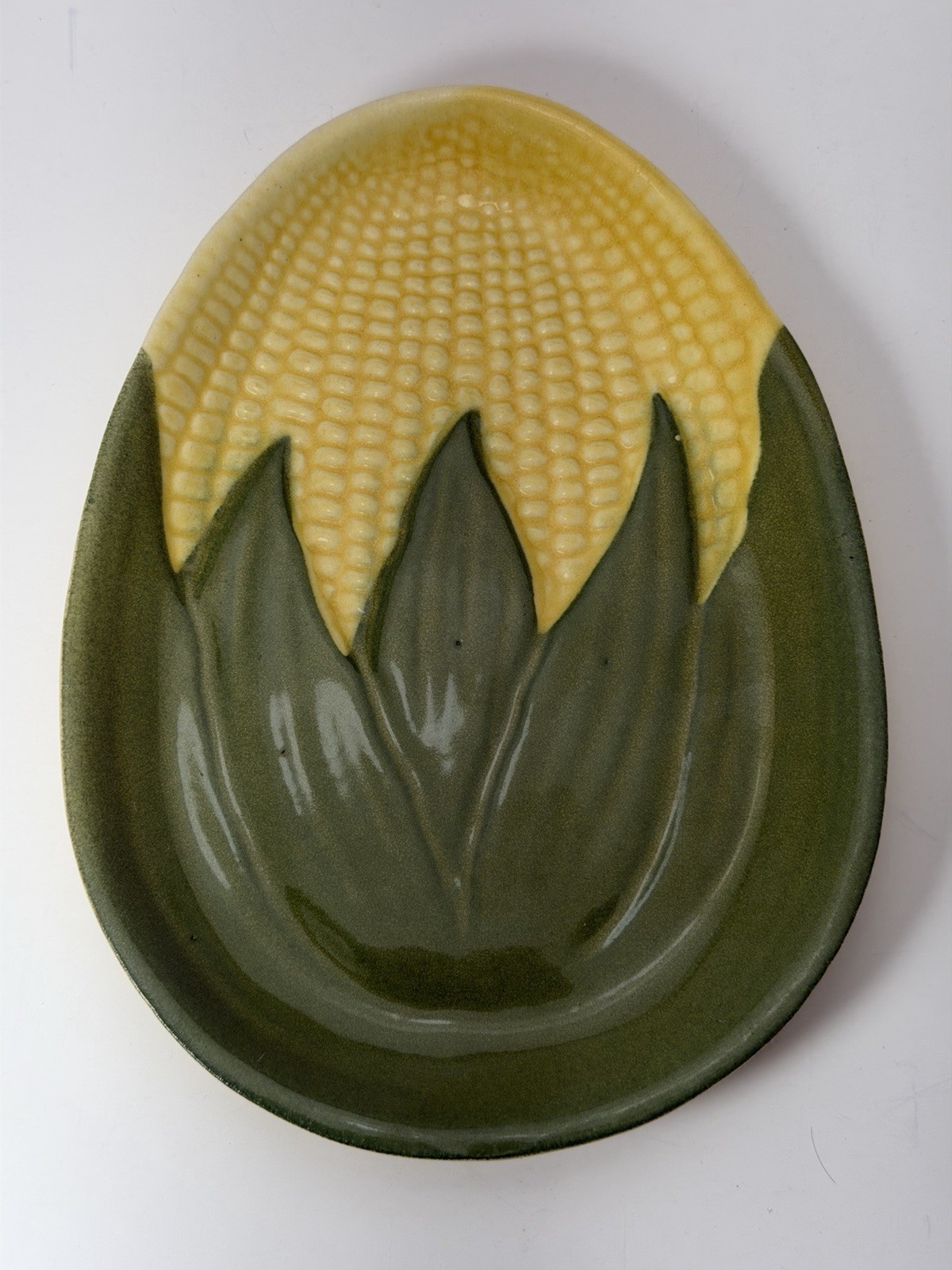 Set Of (4) Vintage Shawnee Pottery Corn Dish 93 Salad Plates Oval Oven-proof