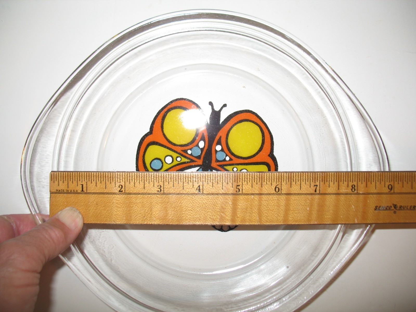 Glasbake Casserole Dish LID ONLY Butterfly HTF Pattern 1970s for 1.5 QT 8″ Vtg