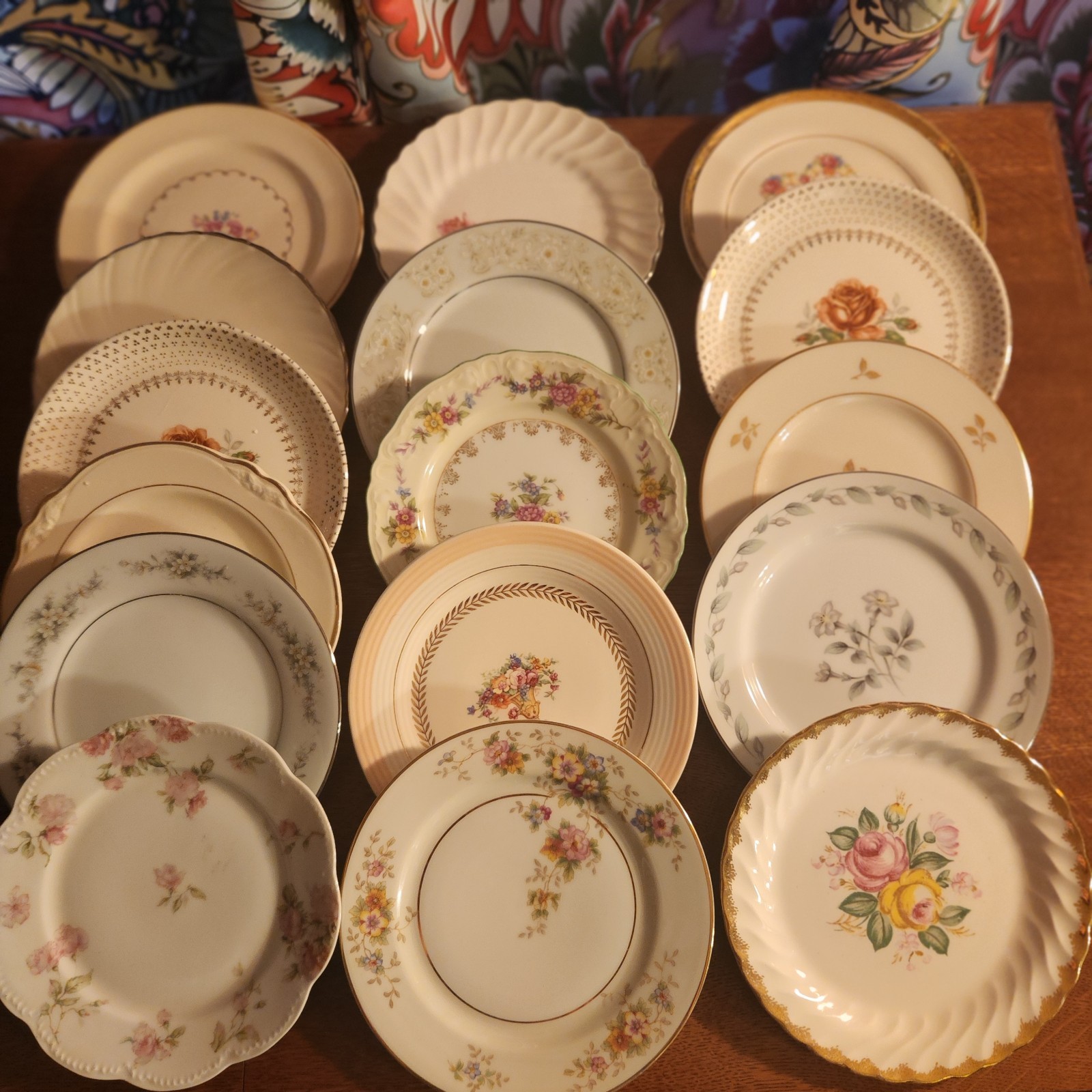 16 Vtg Mismatched China dessert Plates Plate Set Mixed Floral Wedding Shower L
