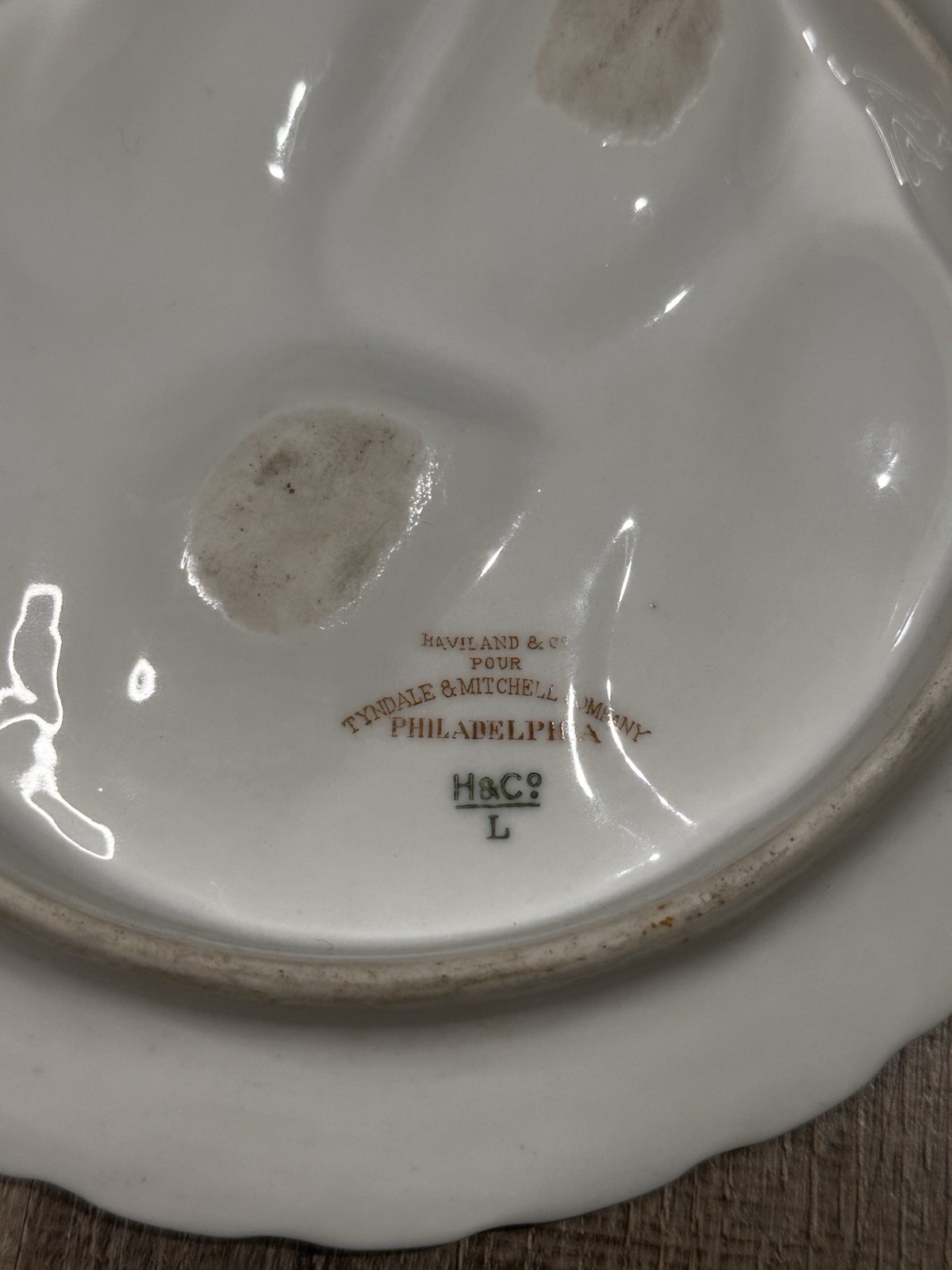 Antique Haviland & Co Porcelain Oyster Plate Limoges, 7.5”, Great Condition