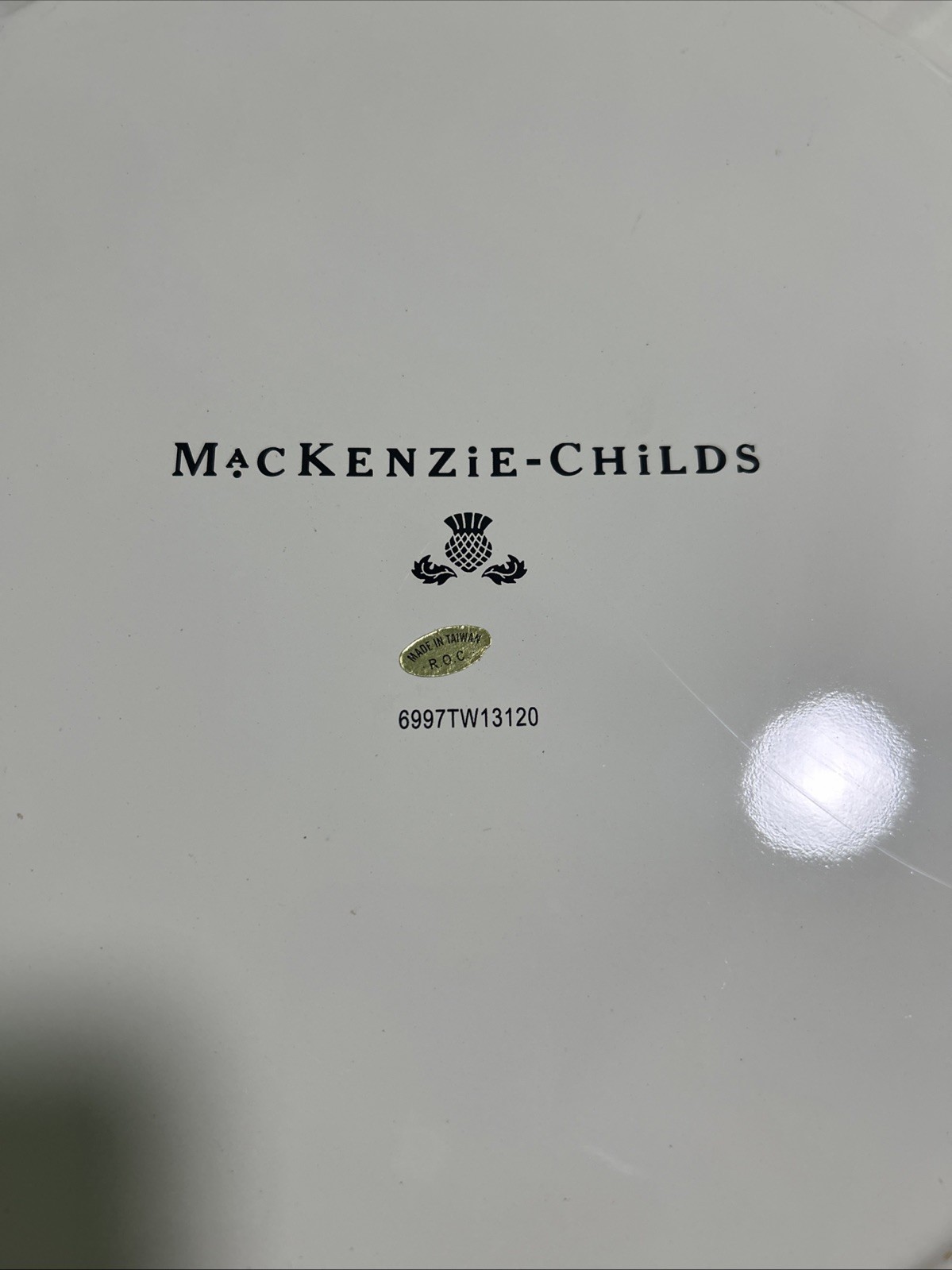 MACKENZIE CHILDS COURTLY CHECK 16″ Enameled Serving Platter NEW