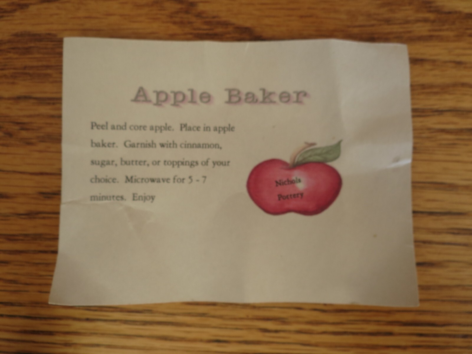 Art Pottery Apple Baker Nichols Studio NC Signed 2001 God Bless You Handmade