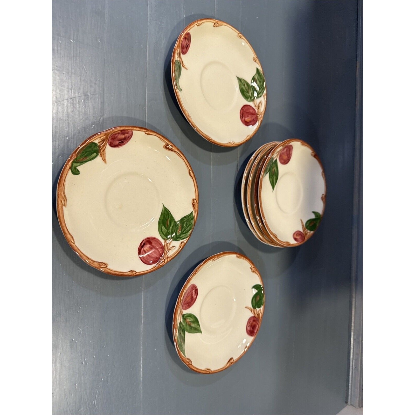 Franciscan Apple Saucers Set of 7 Made in California Vintage