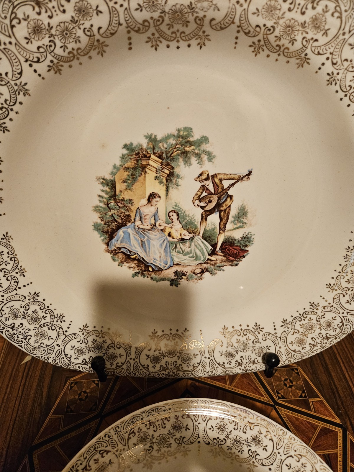 1940’s Triumph American Limoges USA CHINA D’OR Serving Platter and Bowl 22K Gold