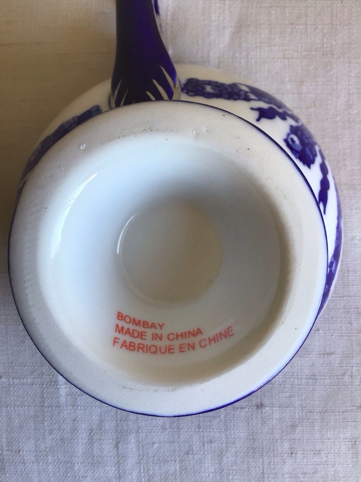 Vtg Lot Of 5 Bombay Co Rosette Blue White Platinum Trim Porcelain Footed Tea Cup