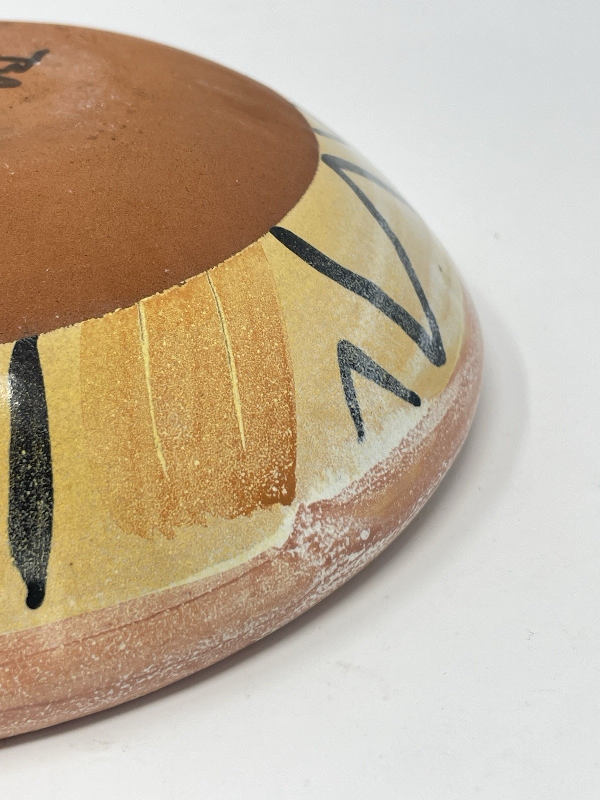 T S Post Pottery Bowl 7.5” 1988 Studio Art Abstract Southwest Signed Vintage