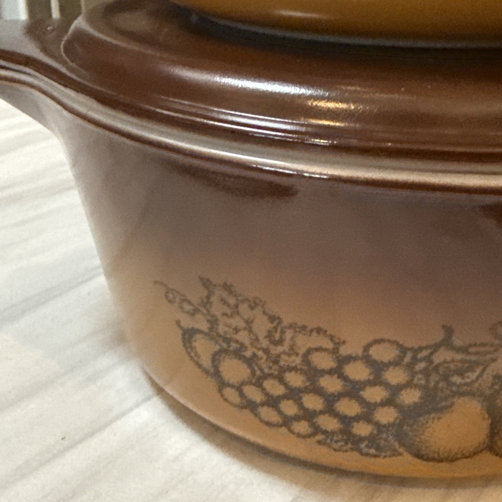 Lot of 3 Vintage Pyrex Old Orchard Brown Casserole Set with Lids 473, 474 475