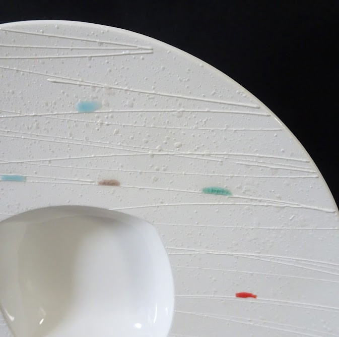Arita Ware Dinner Plate 9.6in Japanese Porcelain Wide Rim Bowl White Shimmer New
