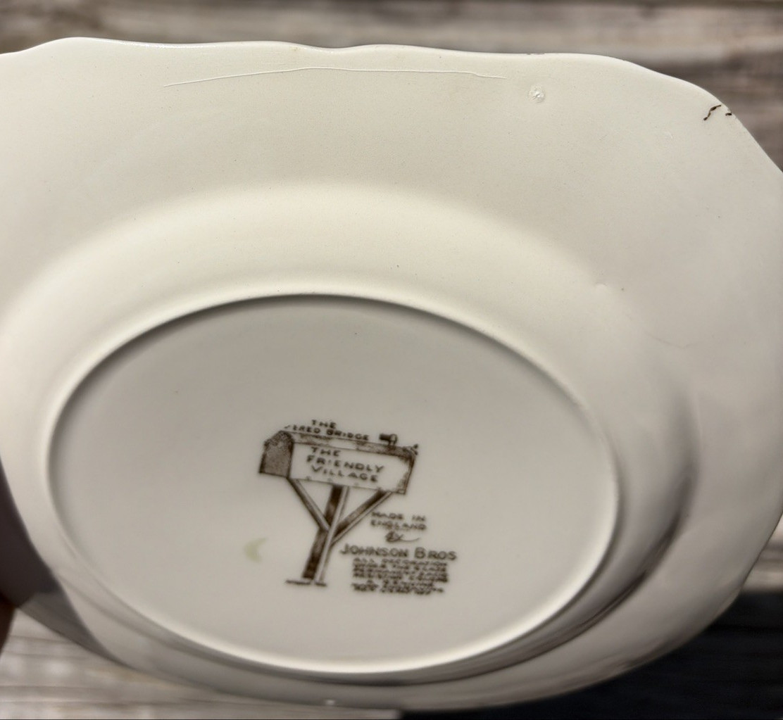 Johnson Brothers The Friendly Village The Covered Bridge Square 7.5” Salad Plate