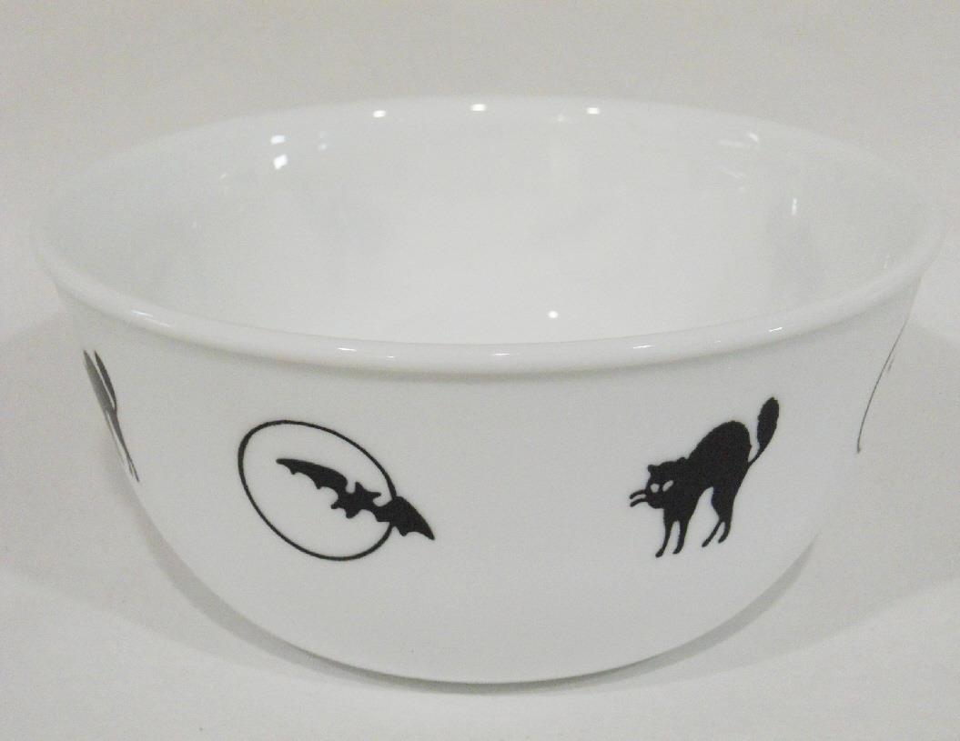 1 Corelle HALLOWEEN 28-oz Soup Cereal Chili BOWL 6 1/4″ Black CATS & BATS