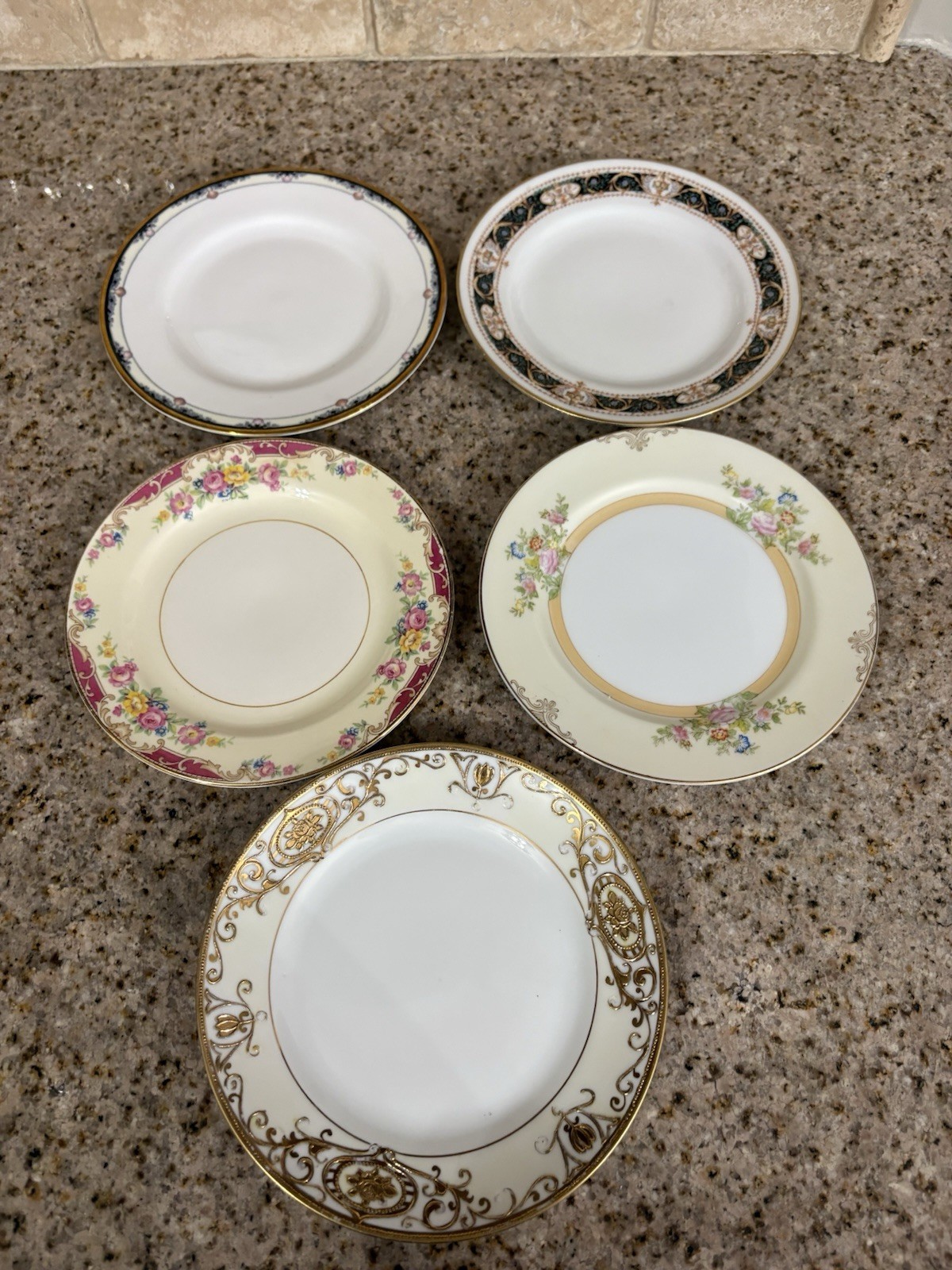 Mismatched Vintage China Dessert Salad Plates Floral Wedding Showers Party E58