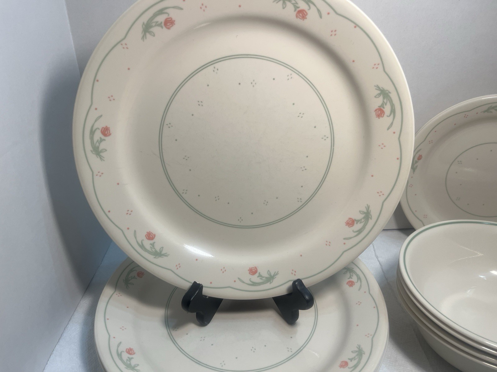 Corning Corelle Calico Rose Dish Dinner 12 Piece Lot See Description 3412