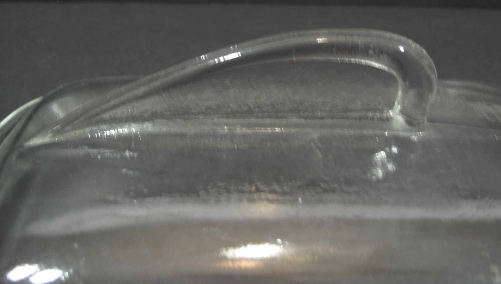 VTG Glasbake With Fin Lid~Clear Refrigerator Dish Made In USA 8 x 5 x 5.5 in