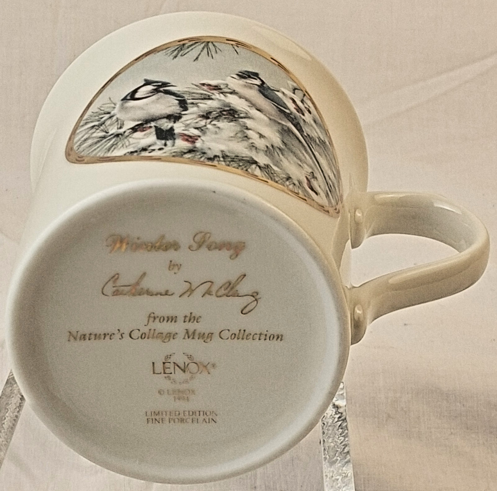 Lenox Nature’s Collage Winter’s Song Mug Catherine McClung Mountain Jays 1994